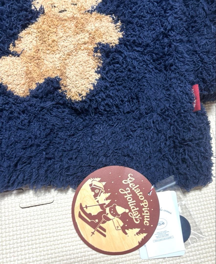 ジェラートピケ ホリデー スノーベア カーディガン ネイビー フリー ジェラピケ