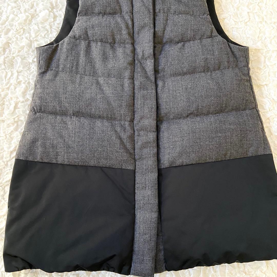 ウールカシミヤダウンベスト♡マーレンダム♡バイカラー♡40♡黒♡グレー♡2way