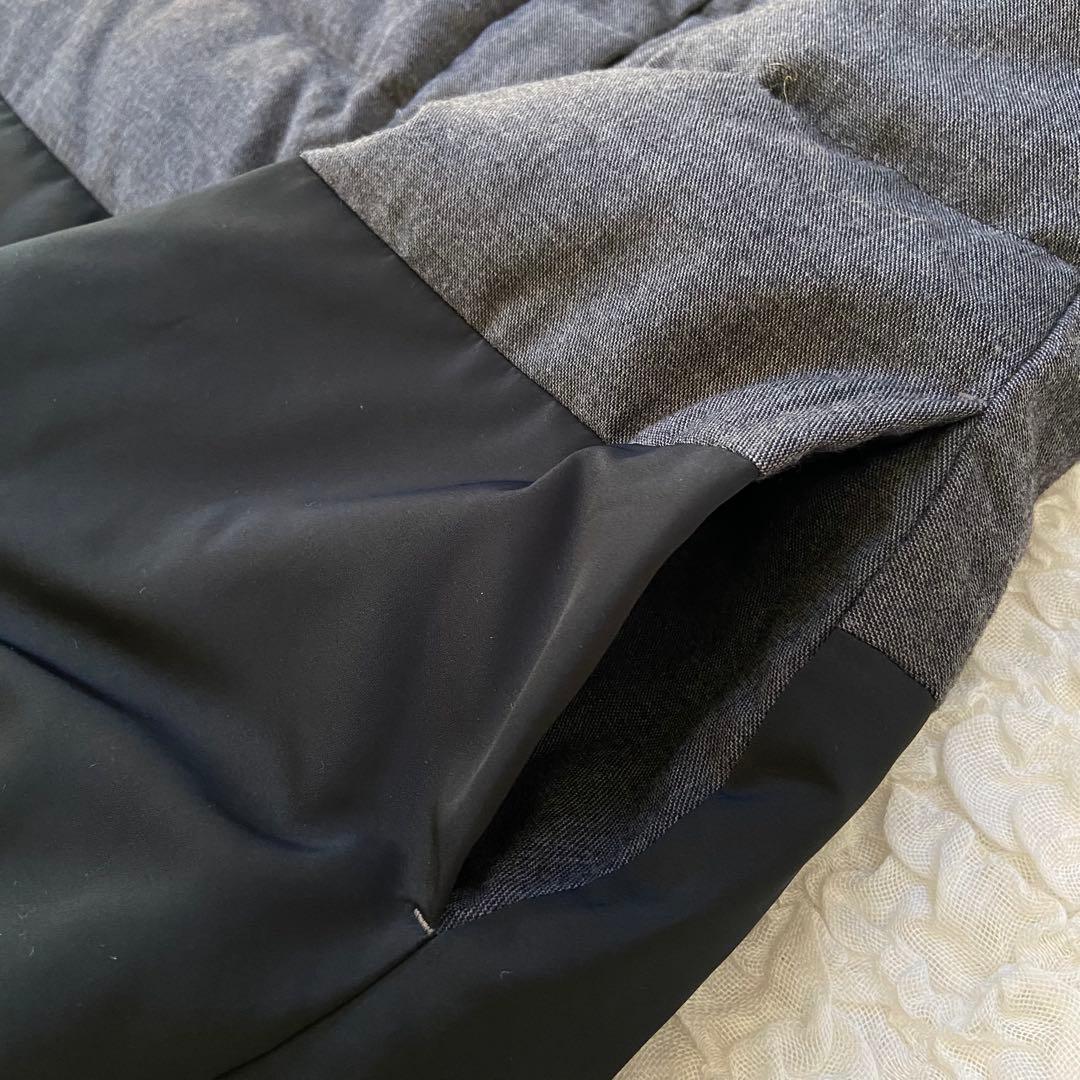 ウールカシミヤダウンベスト♡マーレンダム♡バイカラー♡40♡黒♡グレー♡2way