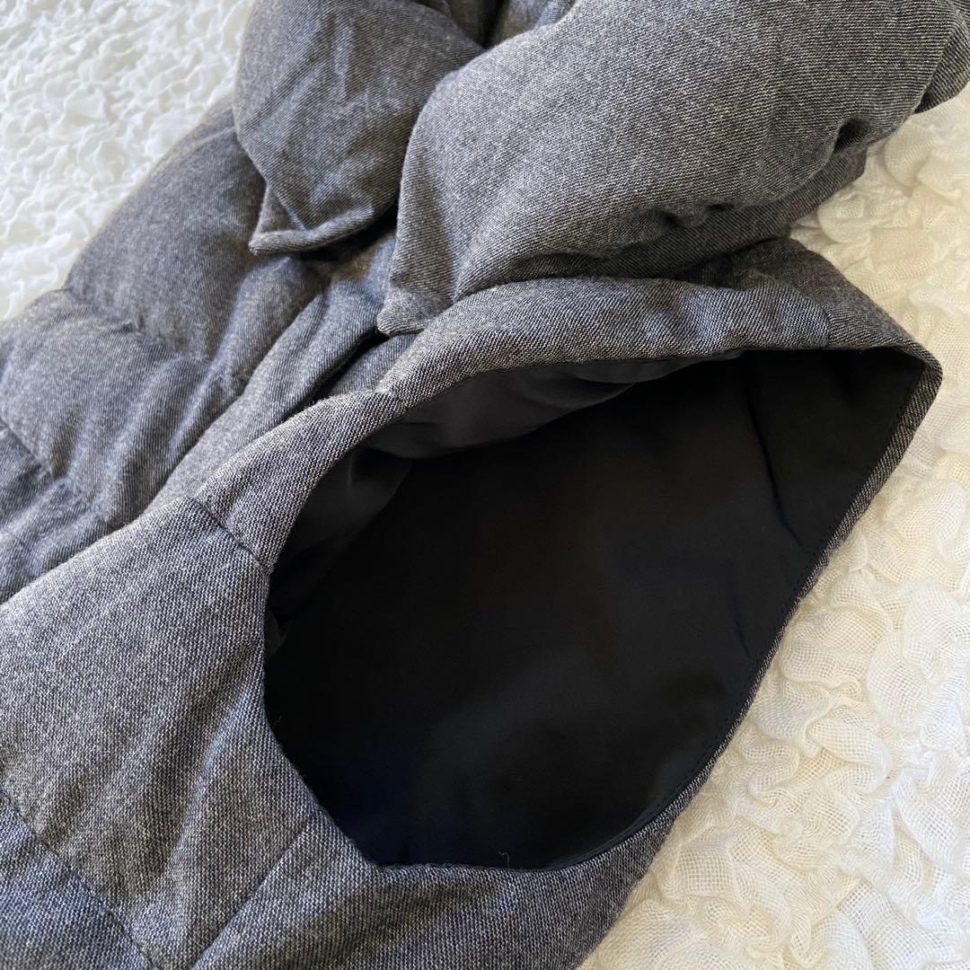 ウールカシミヤダウンベスト♡マーレンダム♡バイカラー♡40♡黒♡グレー♡2way