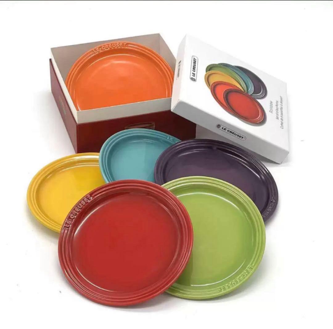 【今日限定】LE CREUSET レインボー プレート 6枚セット