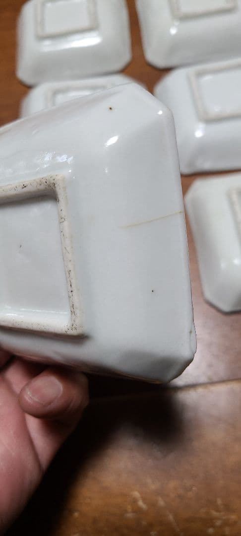 希少　幕末～明治　古伊万里　染付獅子図　手塩皿　角豆皿　豆皿　アンティーク　骨董