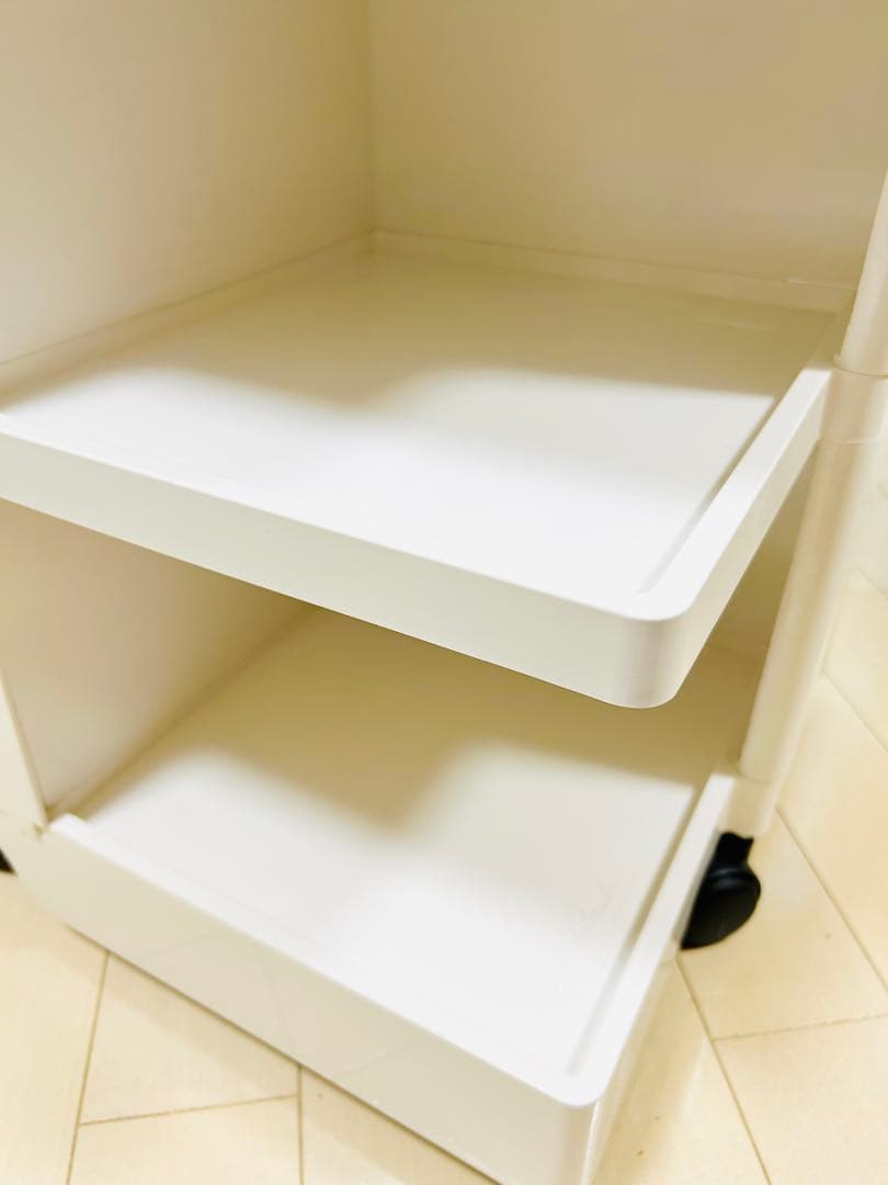 GWセール!!極美品 ビーライン ボビーワゴン3段2トレイ ホワイト収納ワゴン