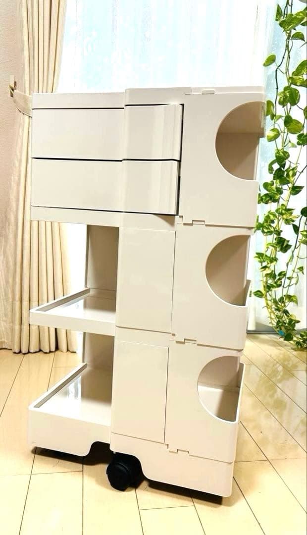 GWセール!!極美品 ビーライン ボビーワゴン3段2トレイ ホワイト収納ワゴン