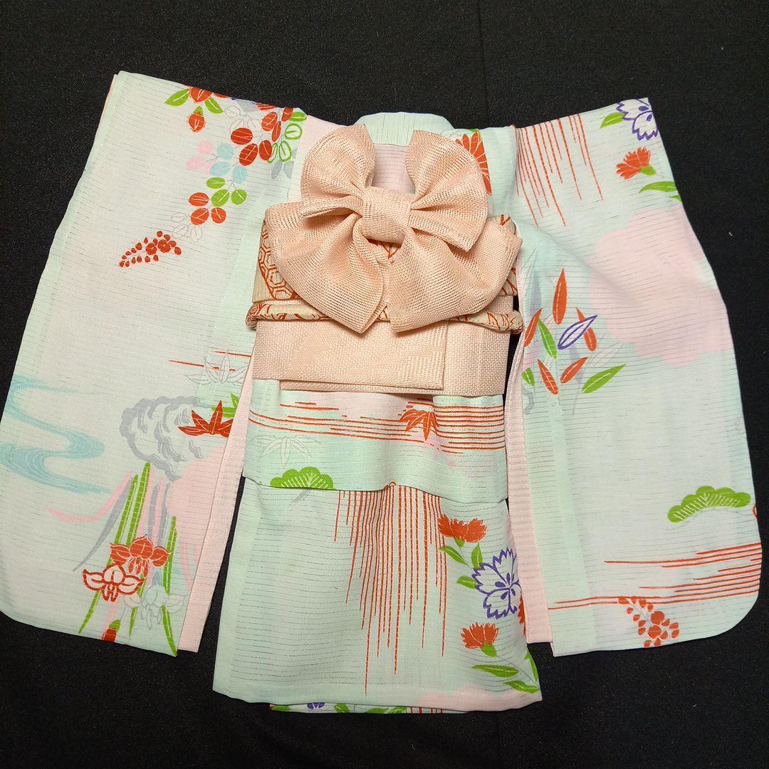 市松人形 10号 夏　絽の着物　帯　兵児帯　帯締め帯揚げ　正絹　ドール　単衣