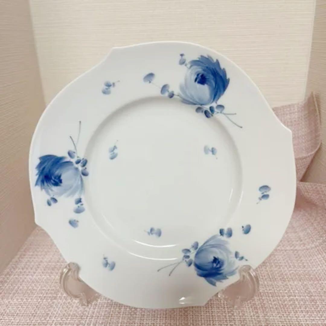 マイセン　青い花　プレート　2枚　19センチ