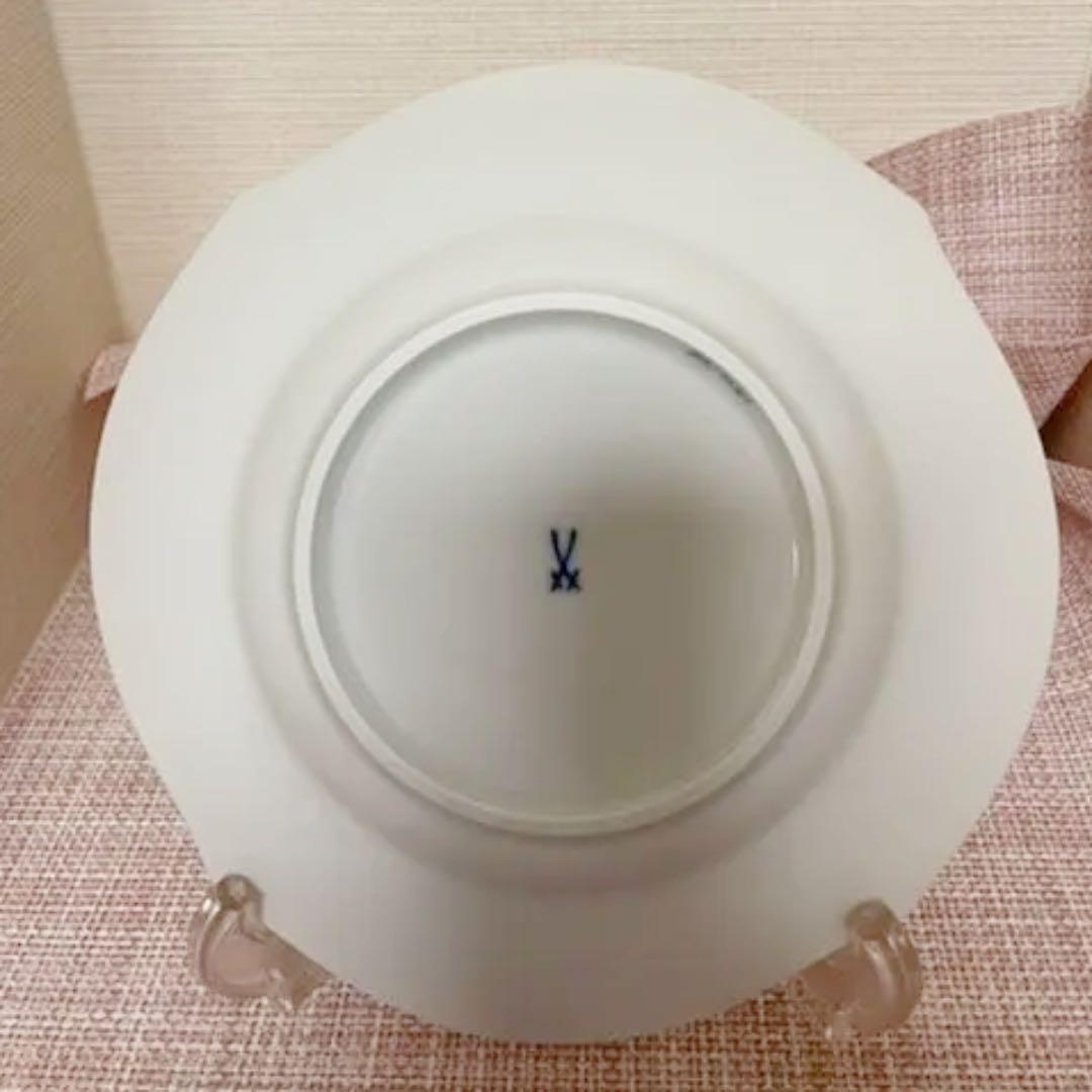 マイセン　青い花　プレート　2枚　19センチ