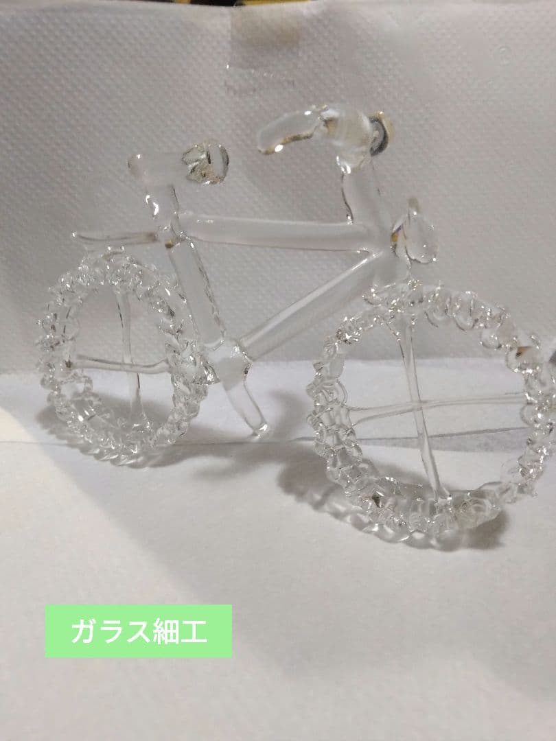 置物　ガラス細工　クリスタル　自転車