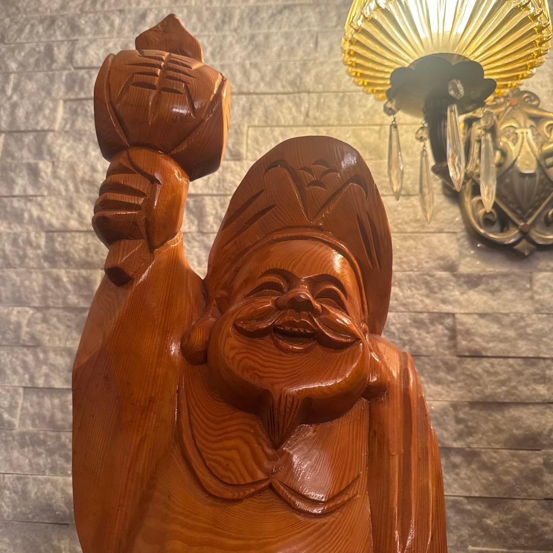 ら*)様 木彫り　大国天様　恵比寿様