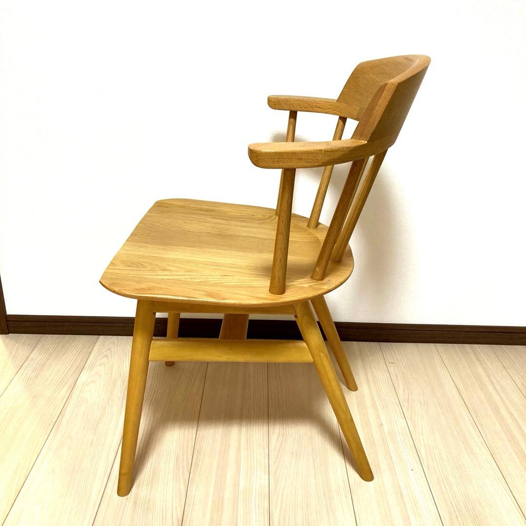 ナフコ　キャプテンチェア ダイニングチェア　アームチェア　椅子　天然木