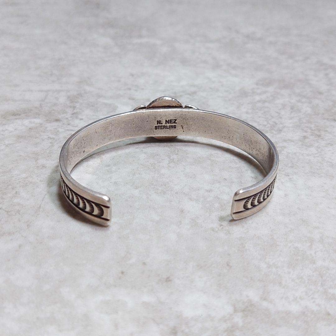 NAVAJO N.NEZ ターコイズバングル アップリケ SILVER925