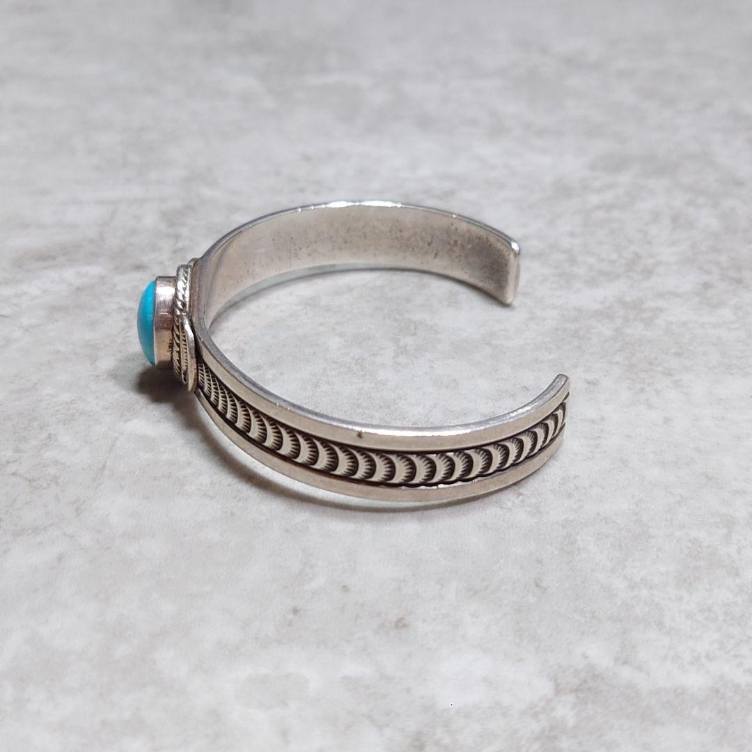 NAVAJO N.NEZ ターコイズバングル アップリケ SILVER925