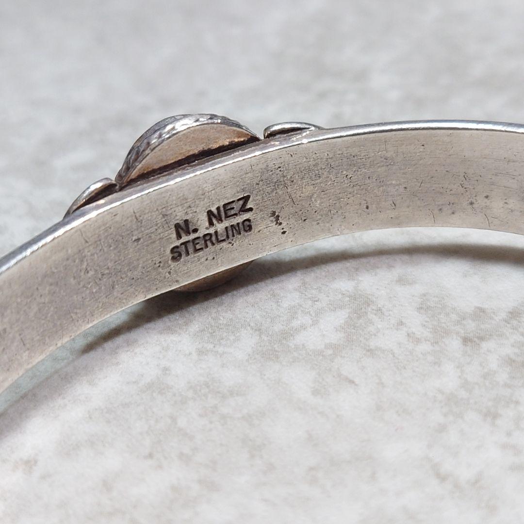 NAVAJO N.NEZ ターコイズバングル アップリケ SILVER925