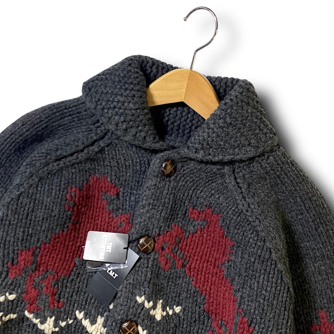 M 定価6600円 TMT カウチンニット カーディガン ニットブルゾン 黒