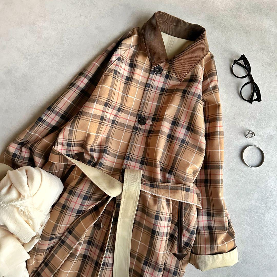 美品▲定価7.5万▲TICCA ティッカ//リバーシブルステンカラーコート