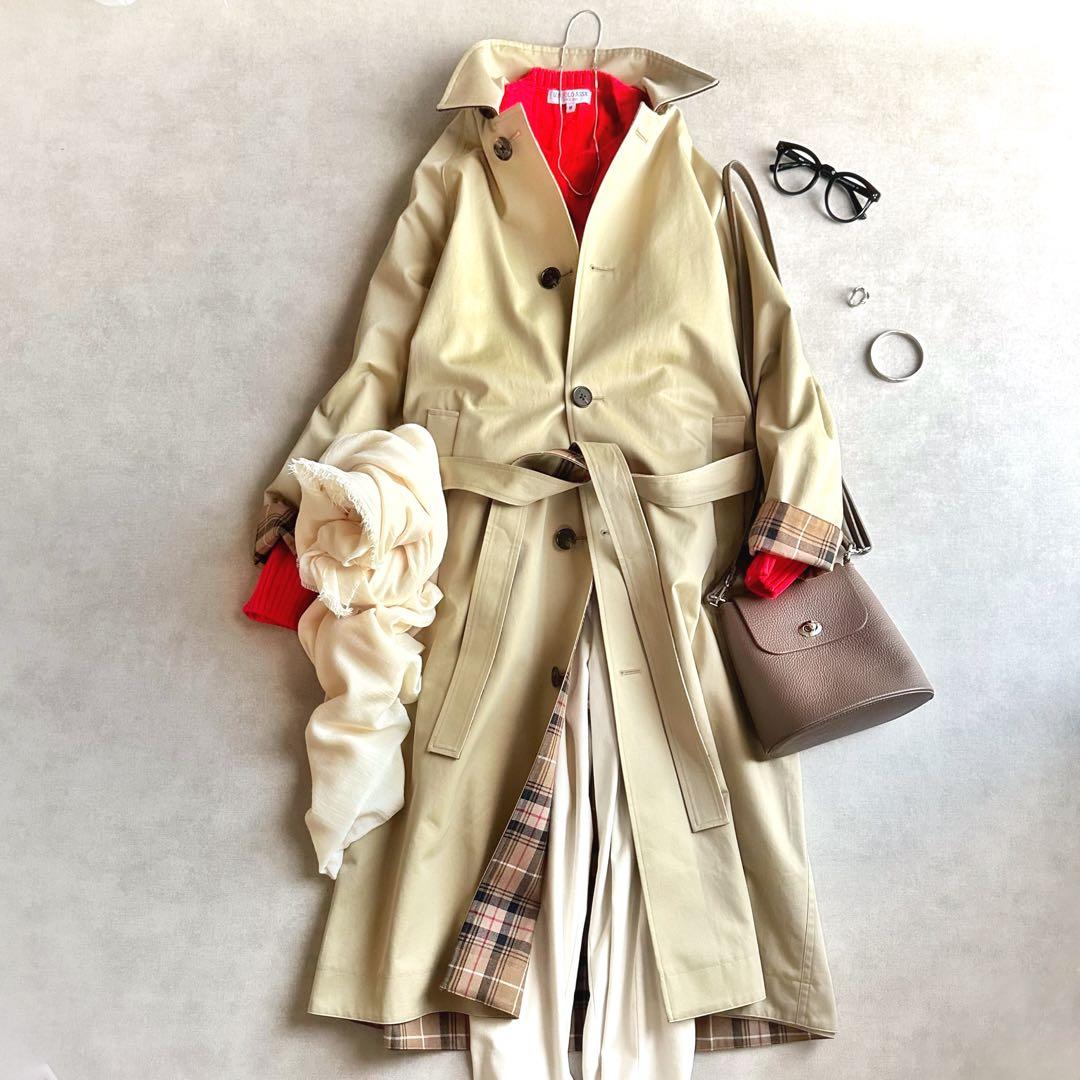 美品▲定価7.5万▲TICCA ティッカ//リバーシブルステンカラーコート