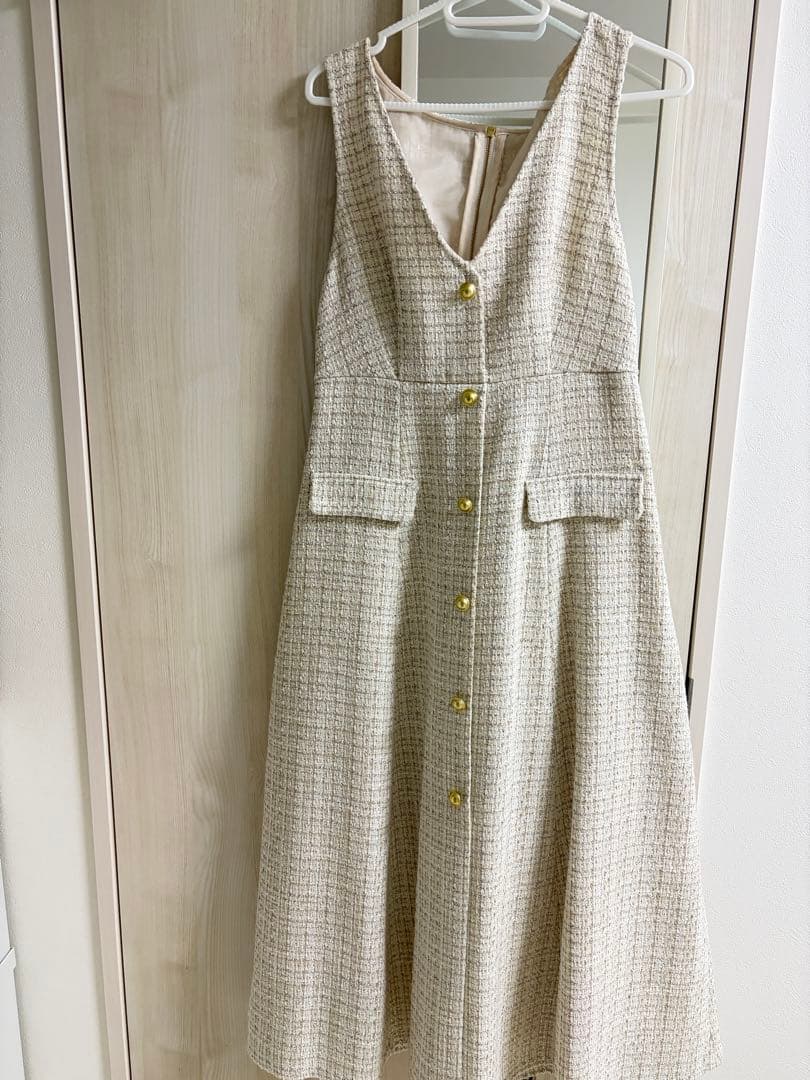 プロポーションボディドレッシング　ミックスツイードロングジャンスカ