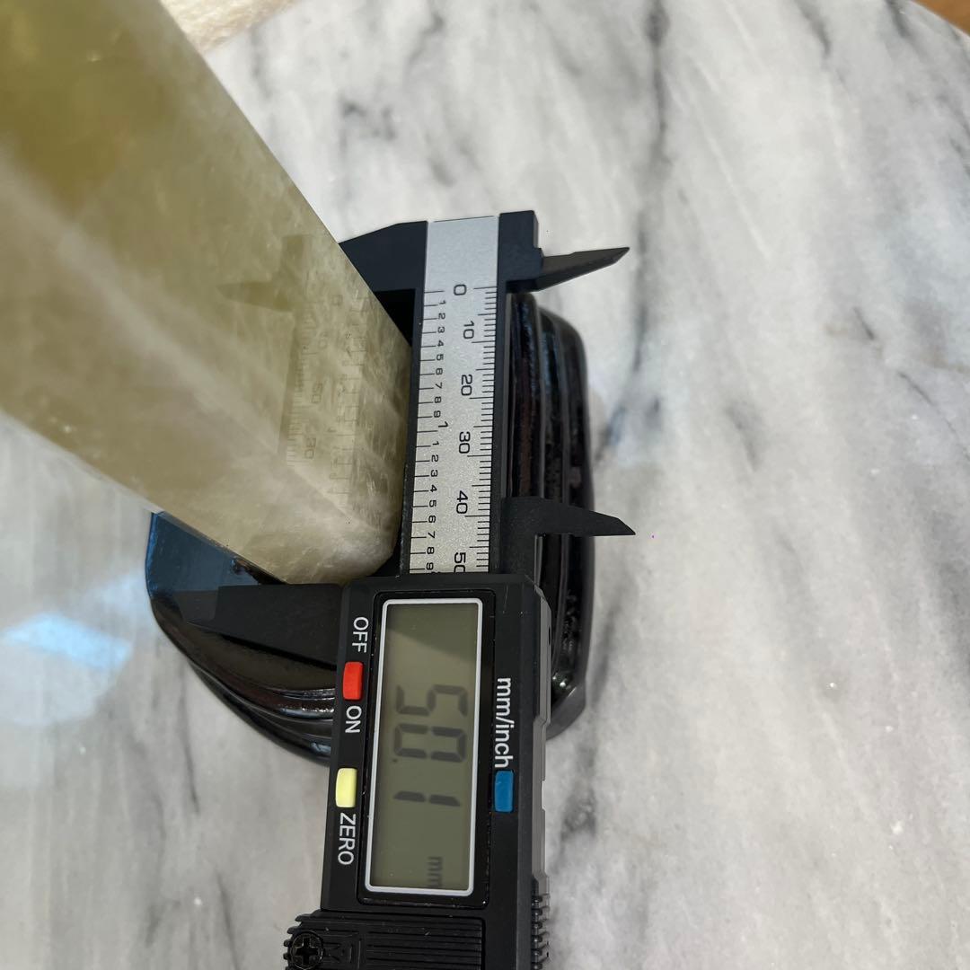 【天然石】大サイズ　シトリン　タワー　ポイント　六角柱　台座付き