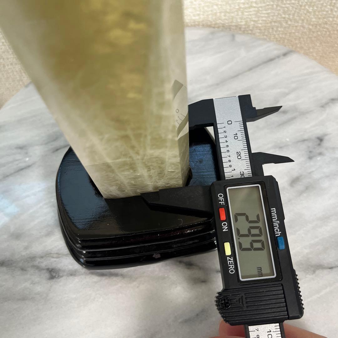 【天然石】大サイズ　シトリン　タワー　ポイント　六角柱　台座付き