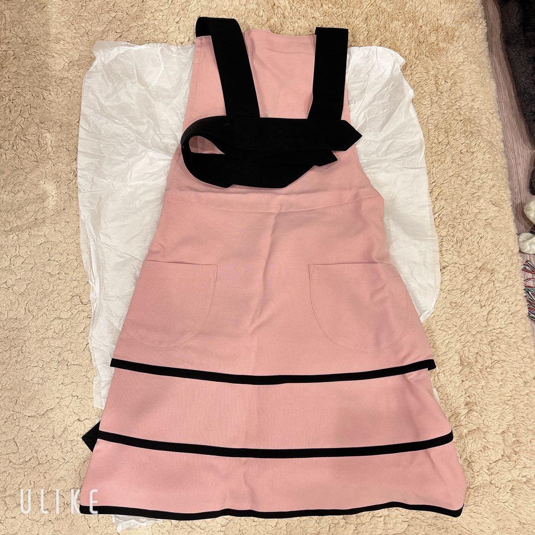 【新品】アームボーテ ロータスピンク&ブラックティアードフレアーエプロン