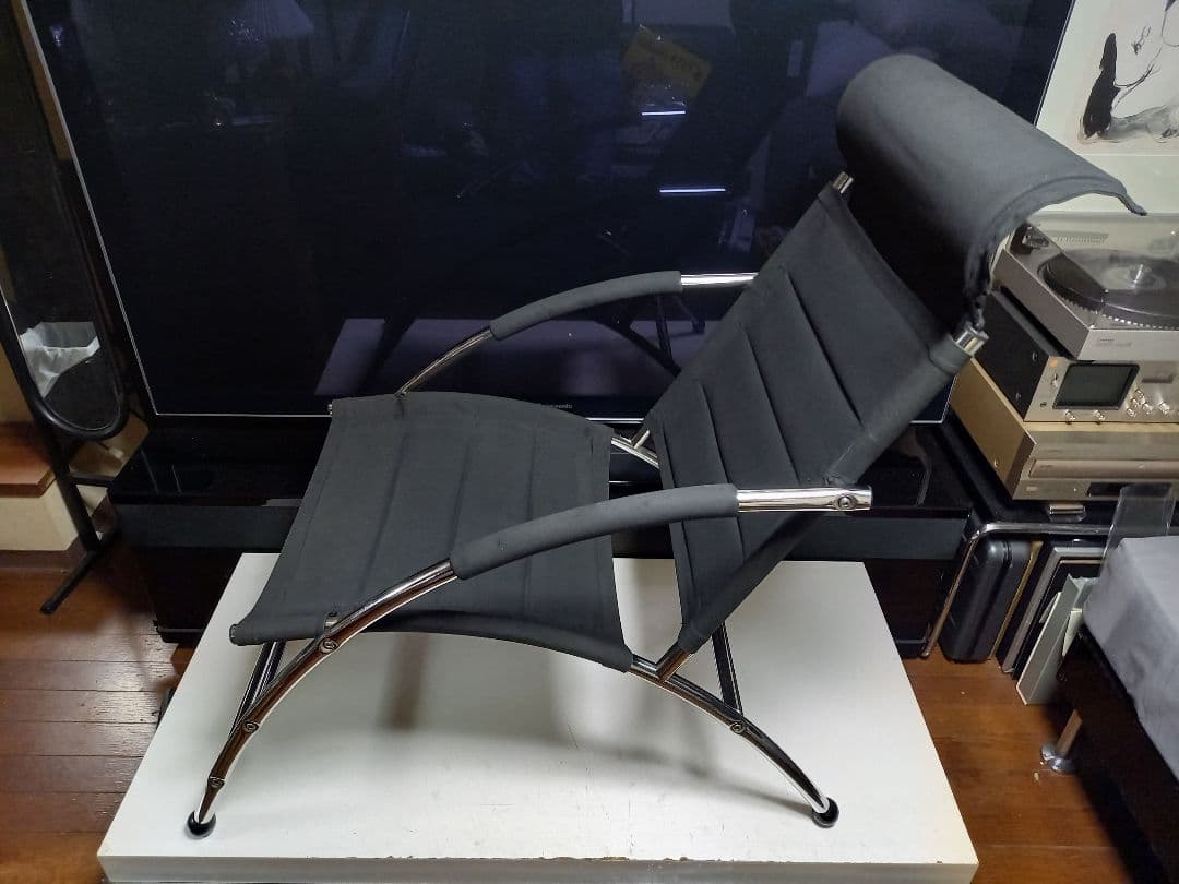 1970's　スペースエイジ　パーソナル　チェア　ポストモダン　ブラック　メタル