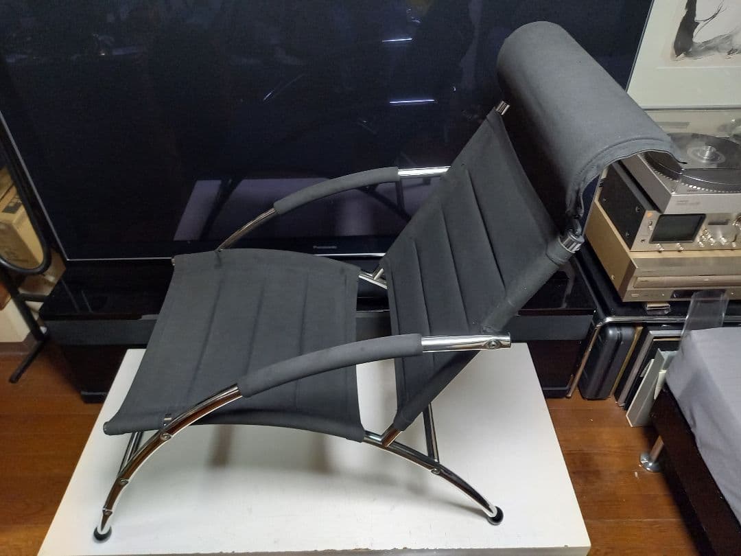 1970's　スペースエイジ　パーソナル　チェア　ポストモダン　ブラック　メタル