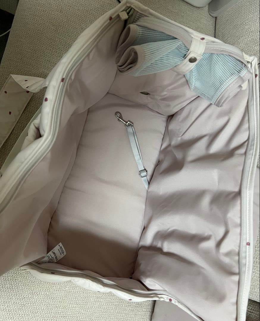 ジェラートピケ ストロベリー柄キルティングキャリーバック ペット 値下げ中