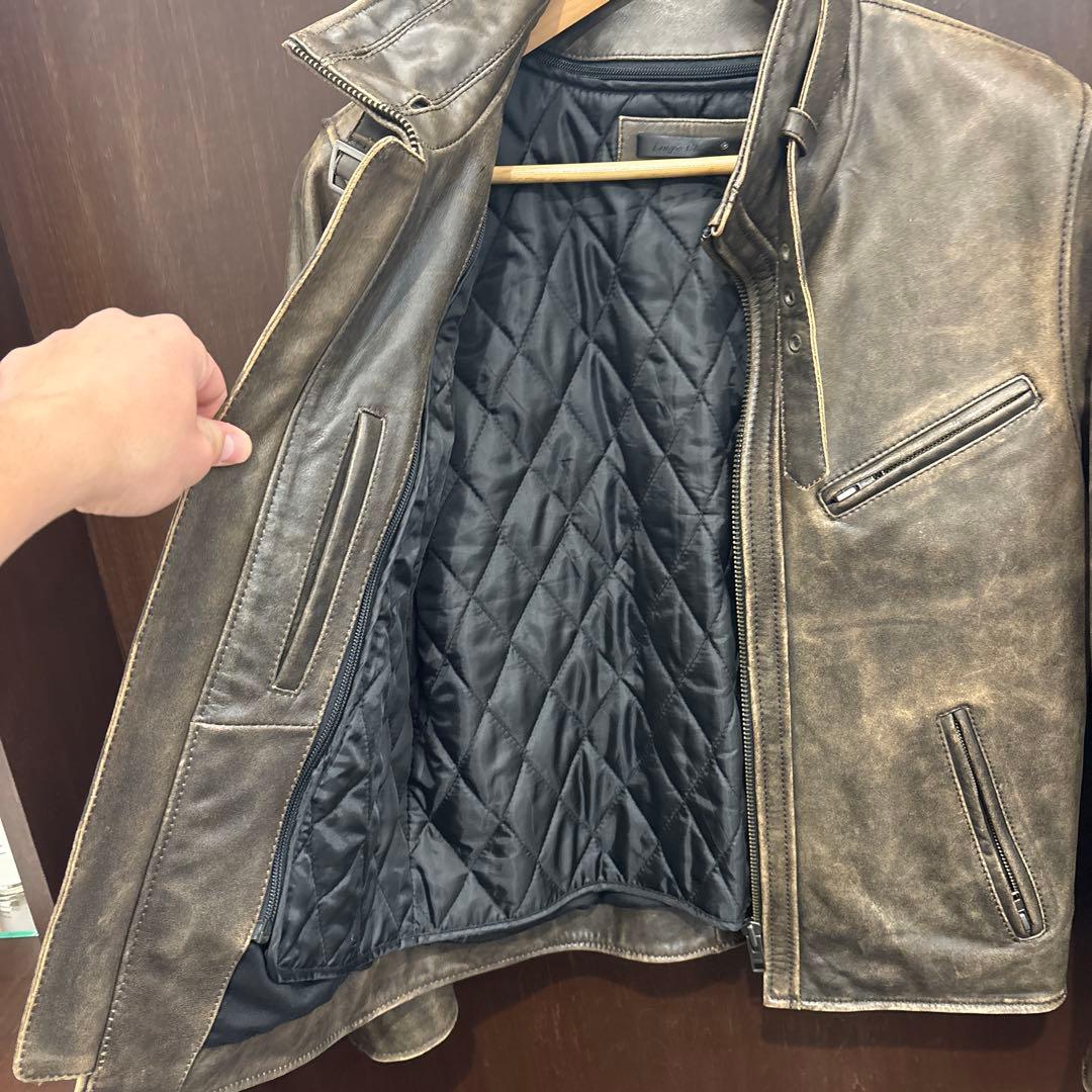 レザーライダースジャケット Lサイズ ブラウン