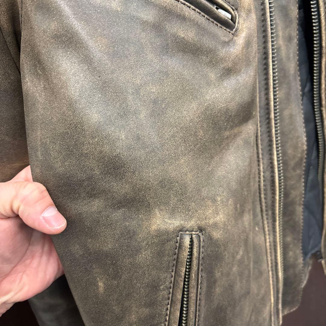 レザーライダースジャケット Lサイズ ブラウン