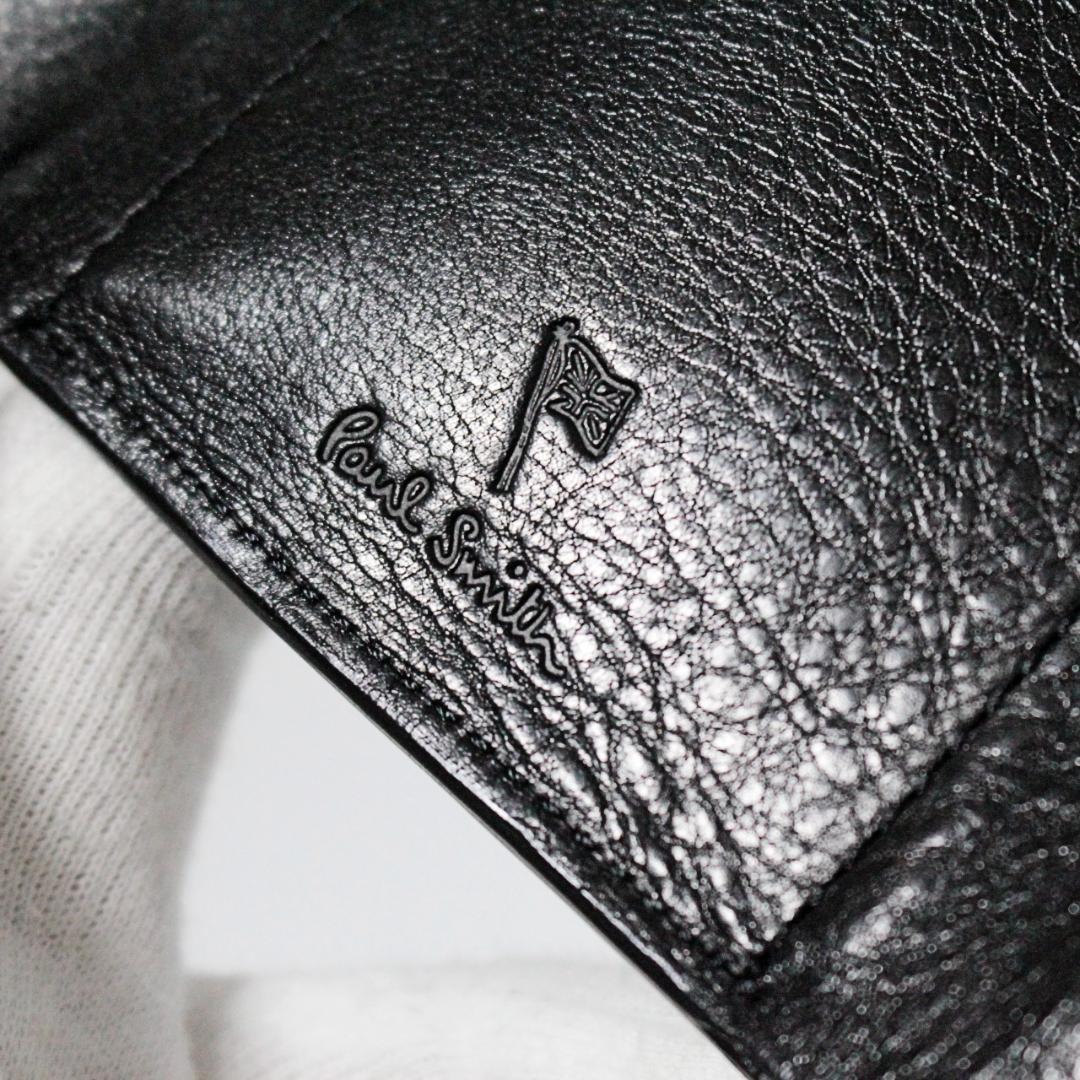 新品 ポールスミス ストライプライニング フラッグドゥードゥル レザー三つ折財布