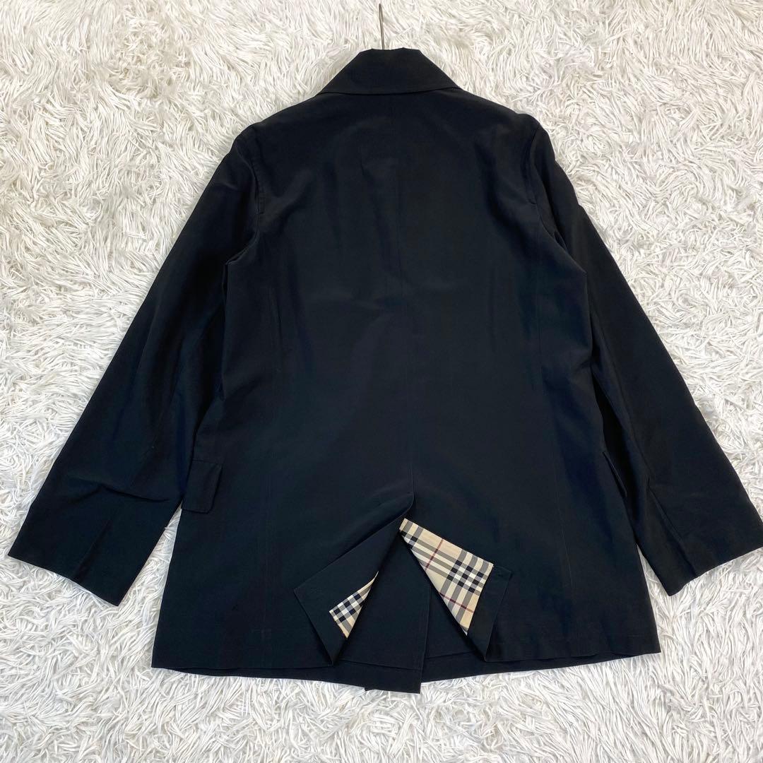 バーバリーロンドン✨トレンチコート チェスター イタリア製生地 ノバチェック 黒