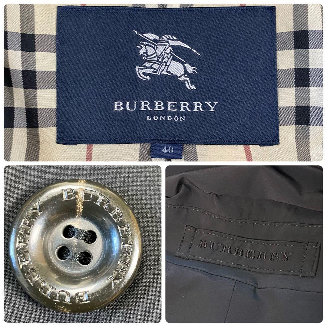 バーバリーロンドン✨トレンチコート チェスター イタリア製生地 ノバチェック 黒