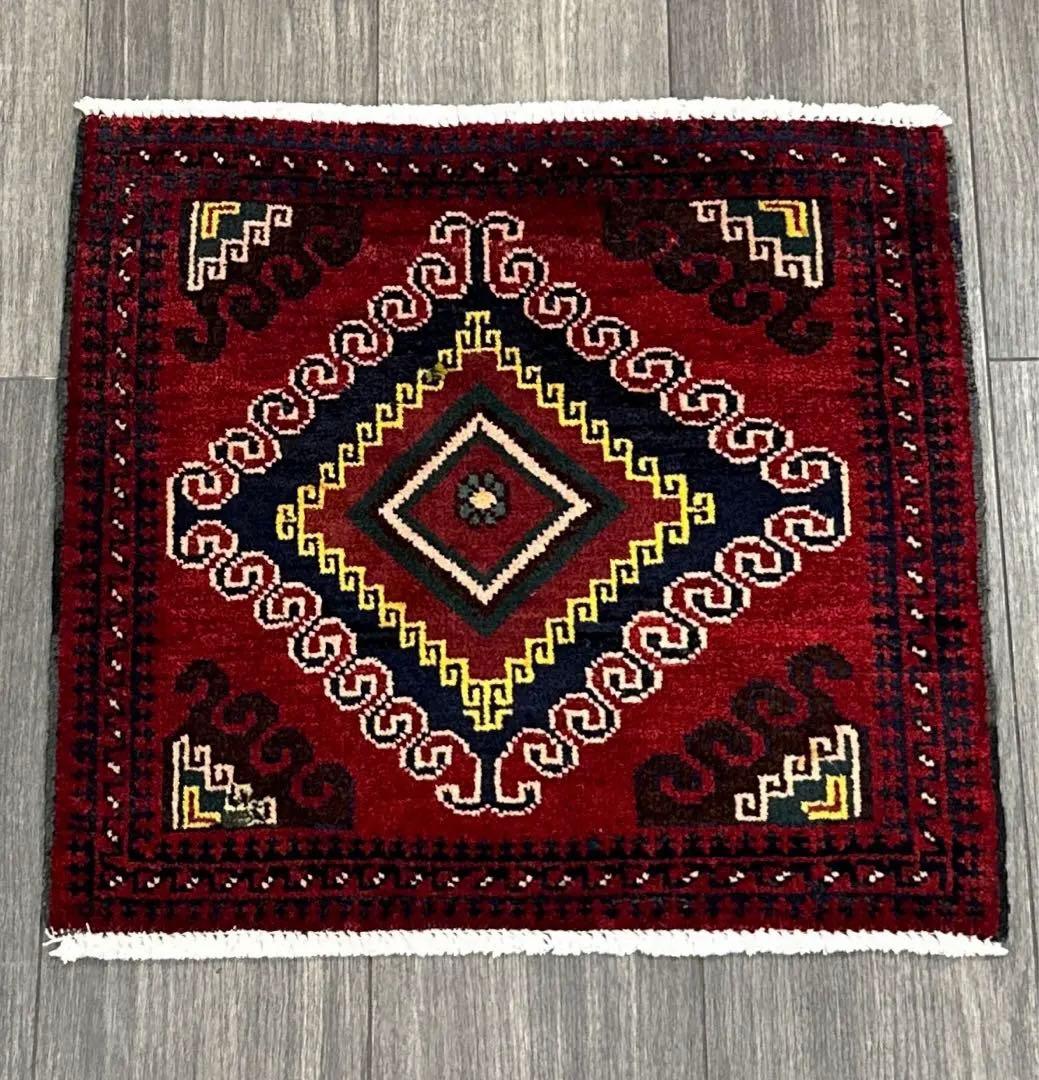 53x51cm トライバルラグ手織り絨毯ヴィンテージ ラグ❣️sale❣️