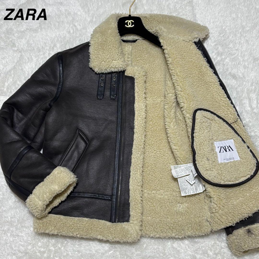 【極美品✨】 ZARA ムートンボアジャケット フライト B-3 ダークブラウン