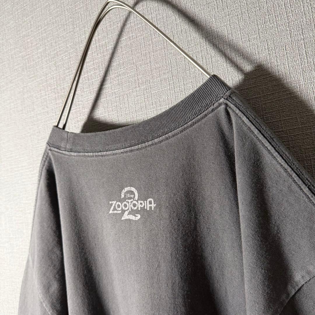 香港ディズニー限定★ズートピア2 ビッグロゴTシャツ Disney グレー XL
