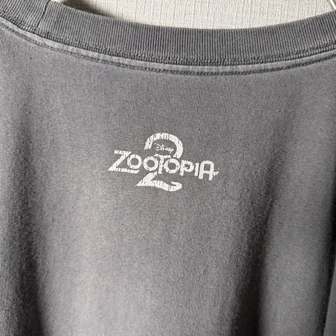 香港ディズニー限定★ズートピア2 ビッグロゴTシャツ Disney グレー XL