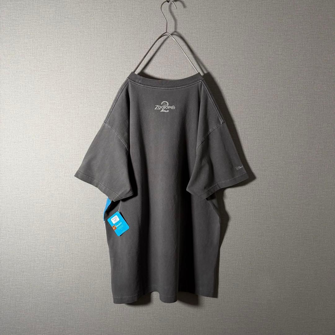 香港ディズニー限定★ズートピア2 ビッグロゴTシャツ Disney グレー XL