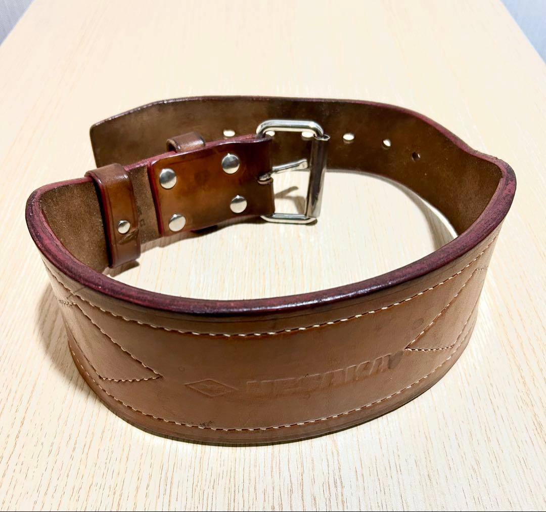 ウエサカ トレーニングベルト Sサイズ 本革 二重張り 1本ピン