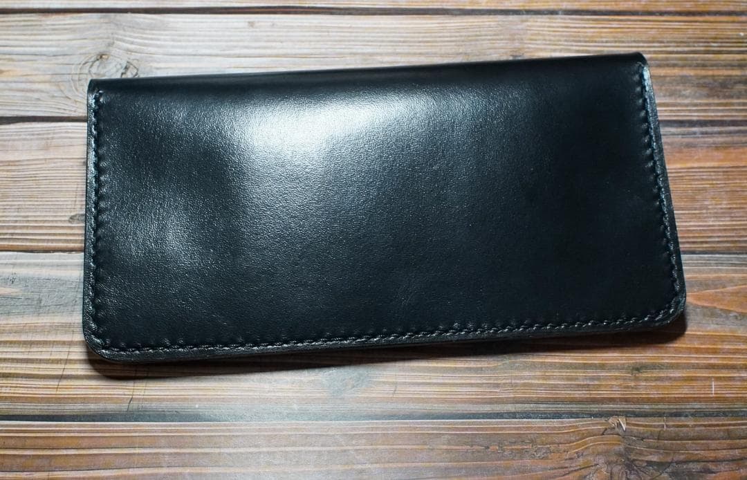 ロング トラッカーウォレット 馬革 二層 ブラック 真鍮 トラッカーウォレット