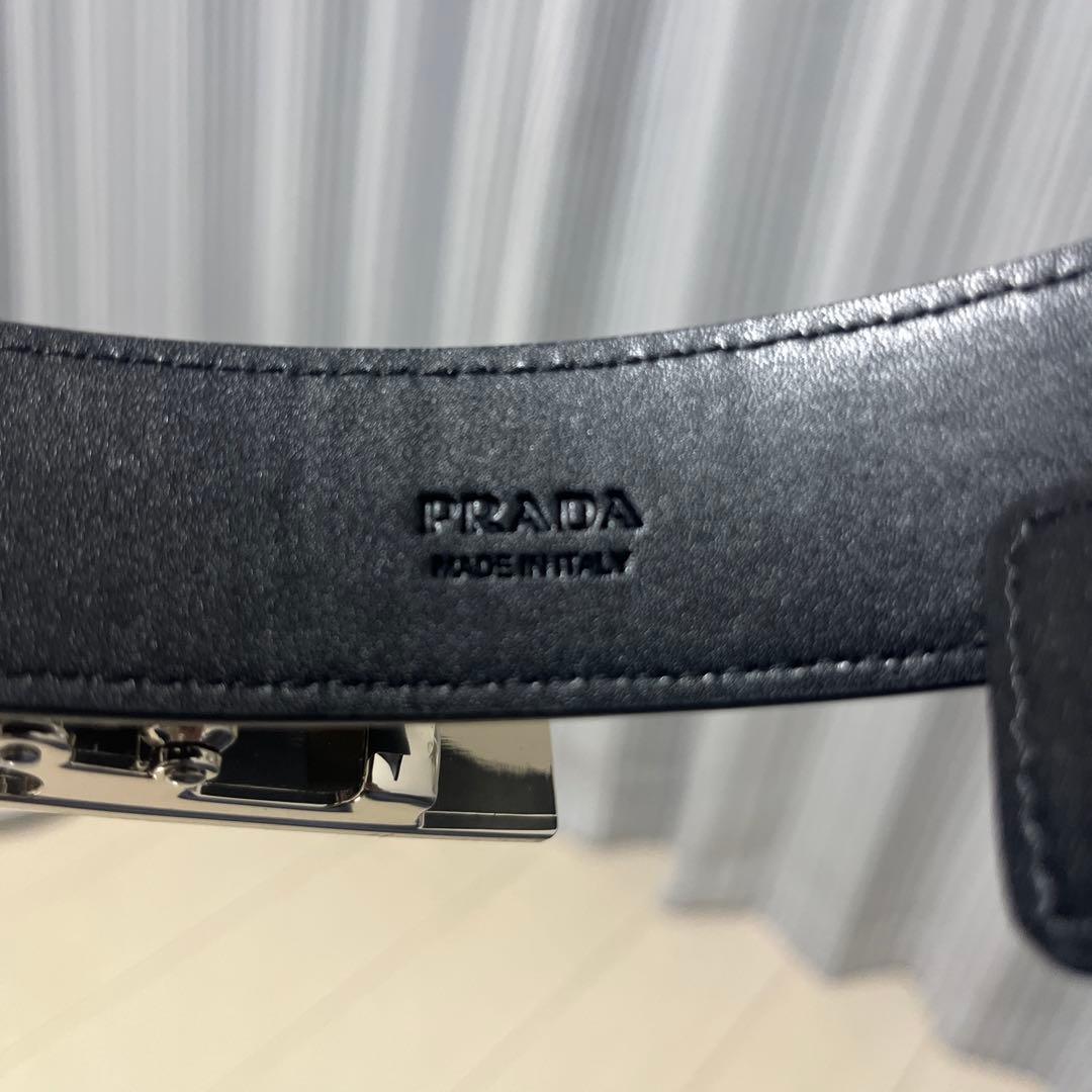 m*u様 PRADA ブラックレザーベルト