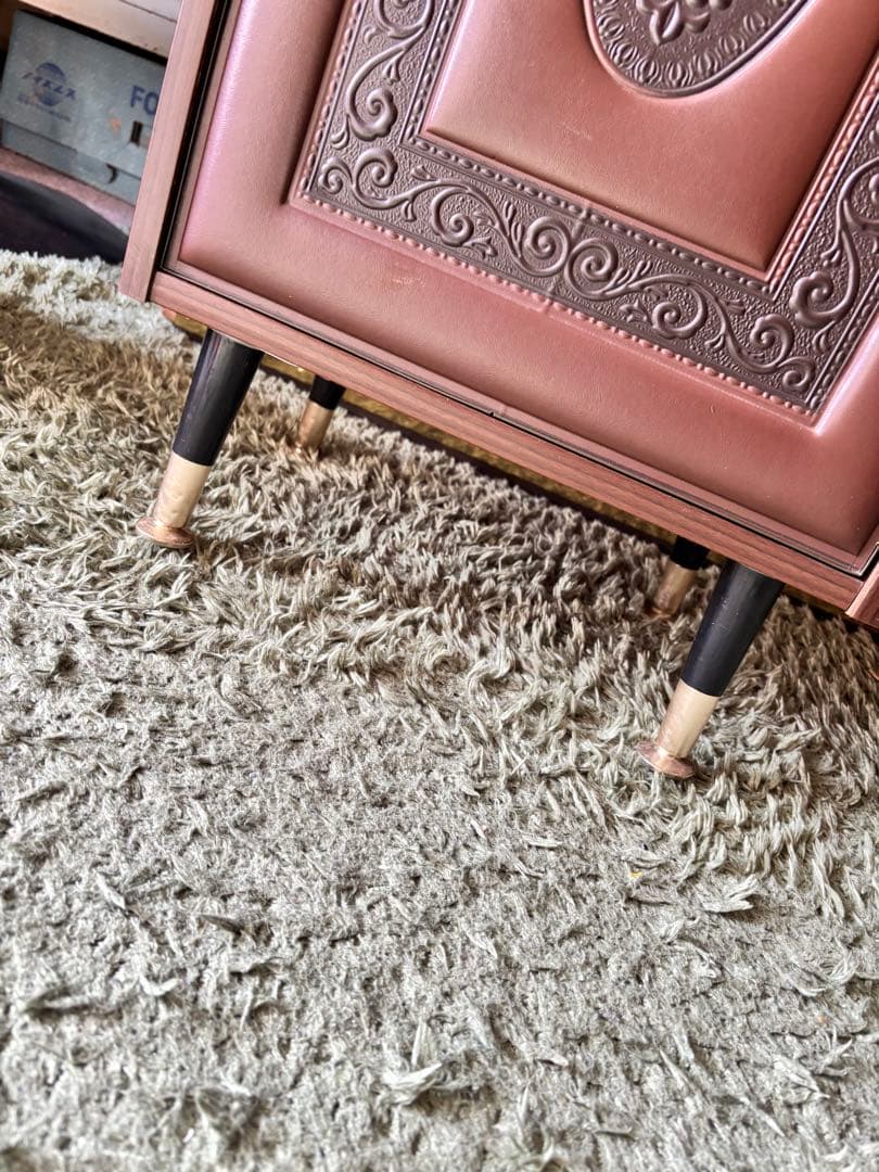 ヒラノ製　木製キャビネット　昭和レトロ　電話台　当時物