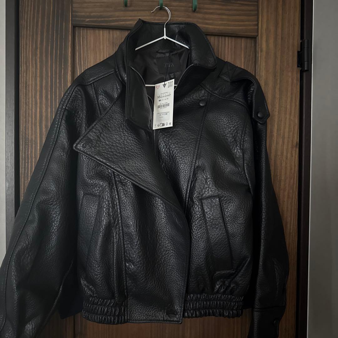 ZARA ブラックレザージャケット XS 未使用新品 今季