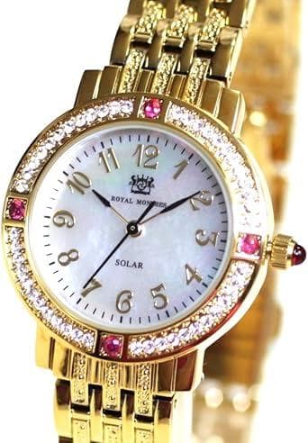 新品 ロイヤルモントレス ソーラー　ルビー4石　レディース 腕時計 ゴールド