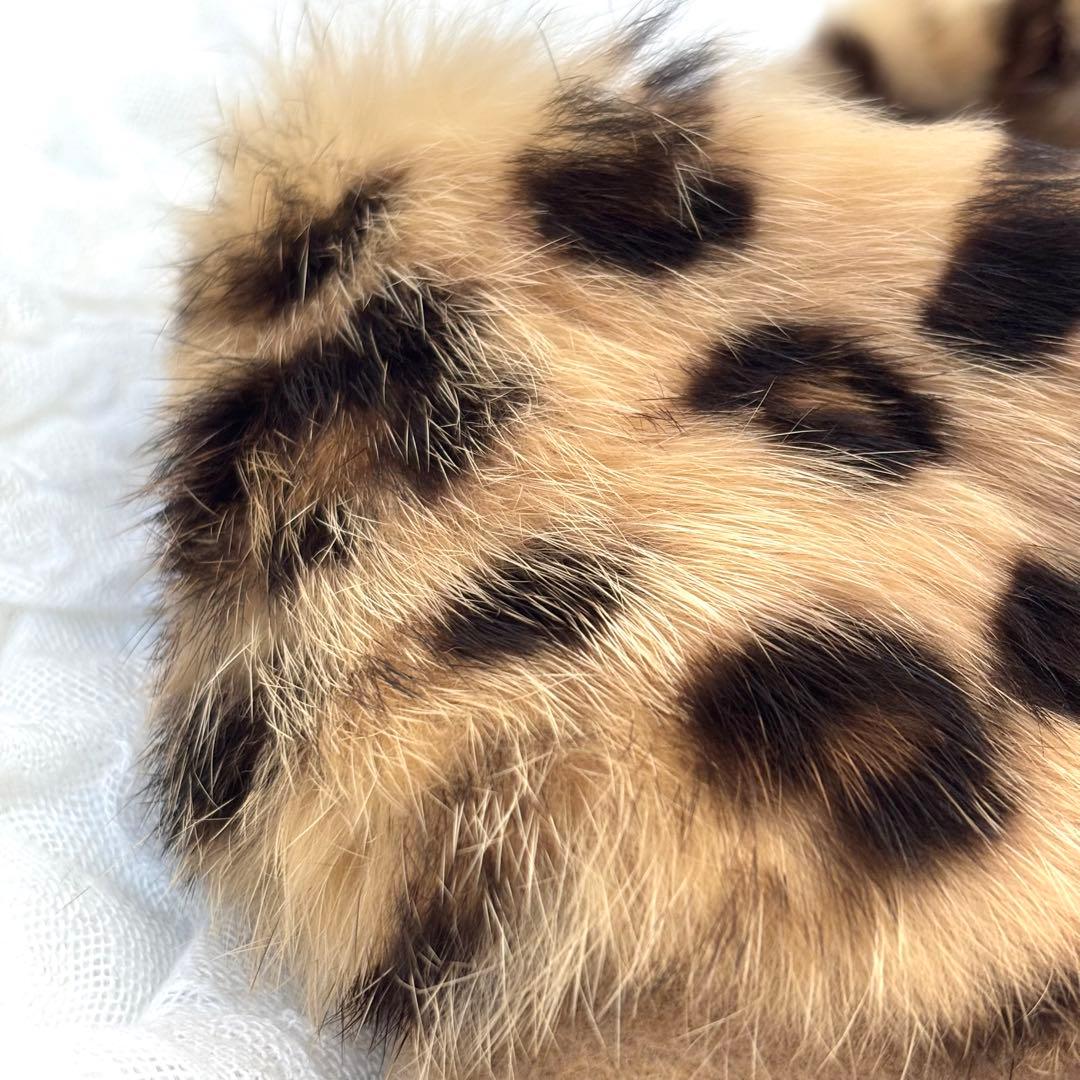 ブルーガール レオパード コート ラビット ファー blugirl ミドル丈 S