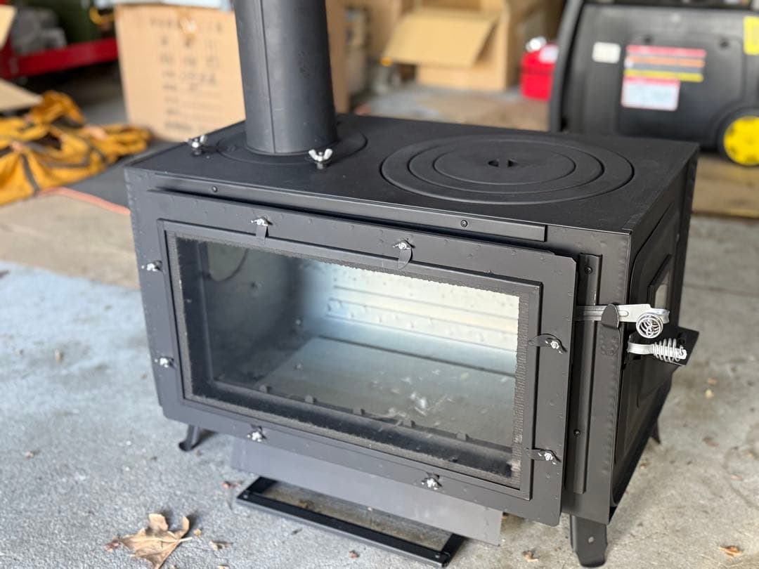 週末のみSALE。【未使用】【フルセット】神保製作所ロマンチカル薪ストーブ上出し