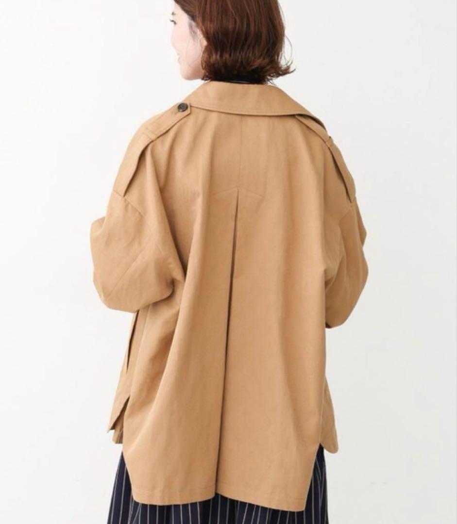 Spick&Span コットンリネンツイルオーバーミドル丈コート ベージュ 38