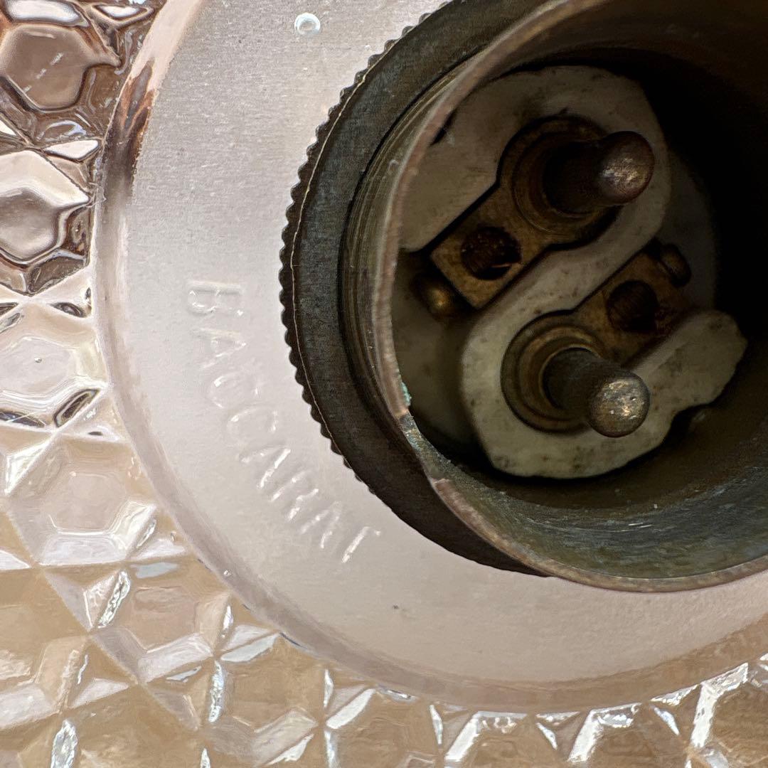 フランスアンティーク　オールドバカラ　ミニガラスシェードランプ