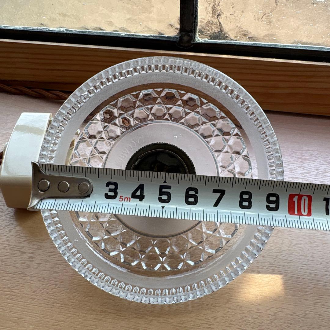 フランスアンティーク　オールドバカラ　ミニガラスシェードランプ