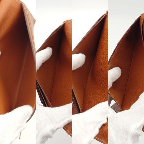 HERMES ベアンスフレ ブラウン U刻印 長財布 ゴールド金具 エルメス