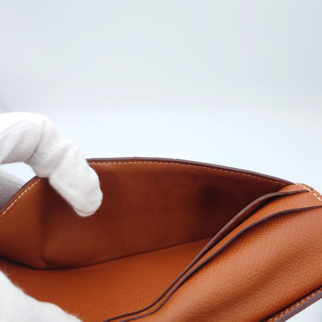 HERMES ベアンスフレ ブラウン U刻印 長財布 ゴールド金具 エルメス